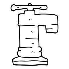 line drawing cartoon faucet