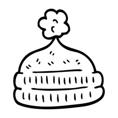 line drawing cartoon winter hats