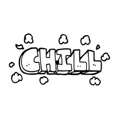 line drawing cartoon chill symbol