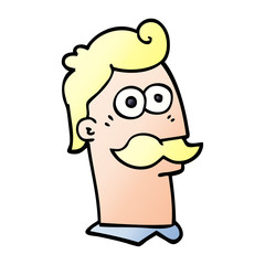 cartoon doodle man with mustache