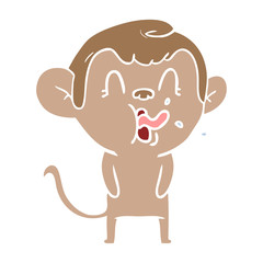 crazy flat color style cartoon monkey