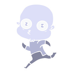 flat color style cartoon weird bald spaceman