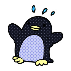 cartoon doodle christmas penguin