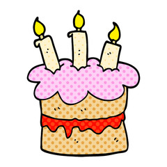 cartoon doodle birthday cake