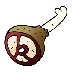 cartoon doodle well cooked meat