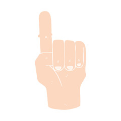 flat color illustration of a cartoon pointing finger