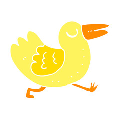 flat color style cartoon bird