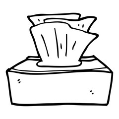 line drawing cartoon box of tissues