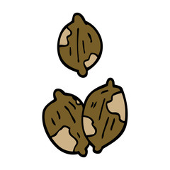 cartoon doodle nuts in shells