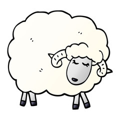 cartoon doodle sheep with horns