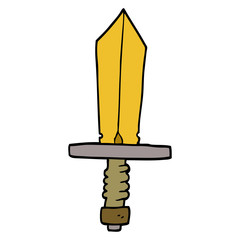 cartoon doodle of an old bronze sword