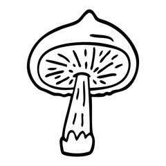 line drawing cartoon mushroom