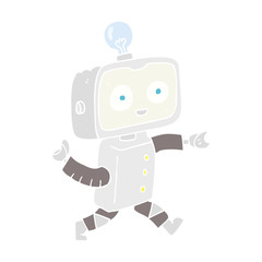 Fototapeta premium flat color illustration of a cartoon robot