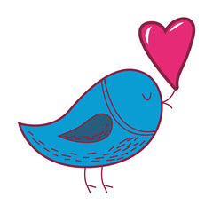 Blue bird and heart