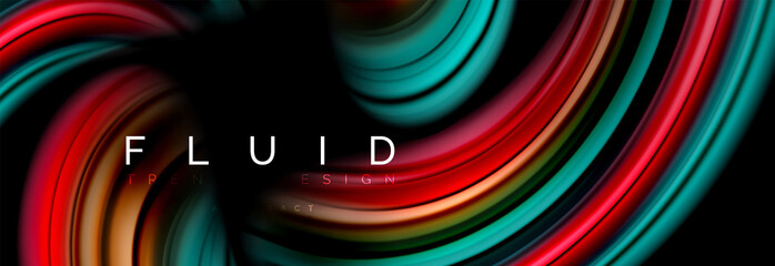 Wave fluid flowing colors motion effect, holographic abstract background. Vector illustration