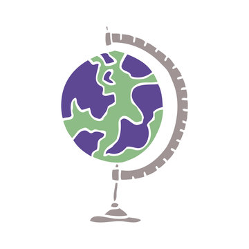 cartoon doodle of a world globe