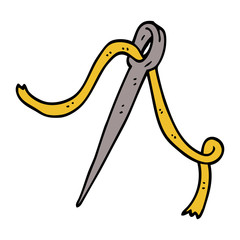 cartoon doodle needle and thread