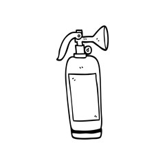 line drawing cartoon fire extinguisher