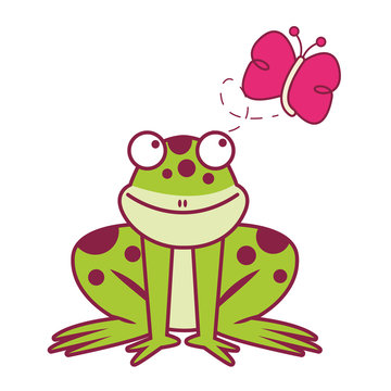 Frog and butterfly