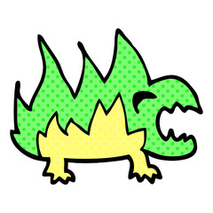 cartoon doodle fire demon