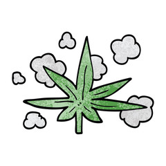 cartoon doodle marijuana leaf