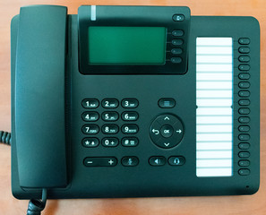 business desktop working with phone