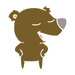 flat color style cartoon bear