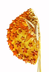 Fresh baked traditional pie with cabbage and eggs