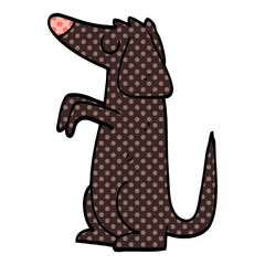 cartoon doodle well behaved dog
