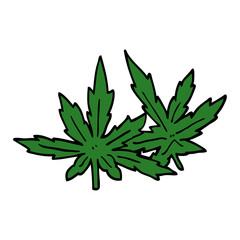 cartoon doodle marijuana leaves