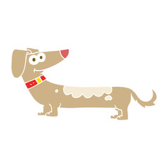 flat color illustration of a cartoon dog