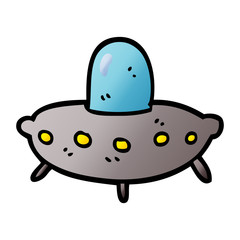 cartoon doodle alien spaceship