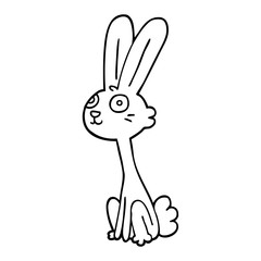 line drawing cartoon rabbit