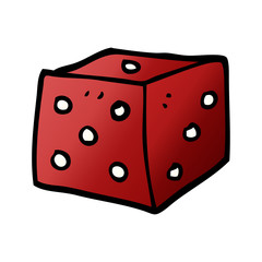 cartoon doodle red dice