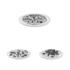 Isolated object of pasta and carbohydrate icon. Collection of pasta and macaroni stock symbol for web.