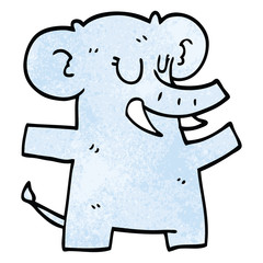 cartoon doodle elephant dancing