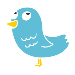 cartoon doodle bird looking up