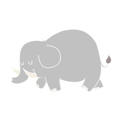 Fototapeta premium flat color style cartoon elephant