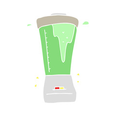 flat color illustration of a cartoon blender