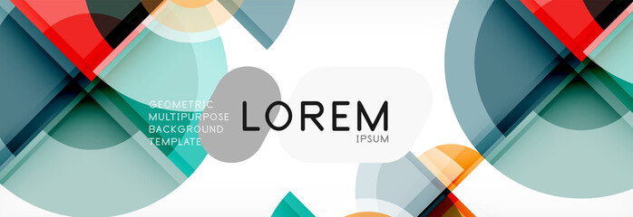 Obraz premium Abstract background - multicolored circles, trendy minimal geometric design