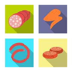 Isolated object of meat and ham logo. Collection of meat and cooking stock symbol for web.