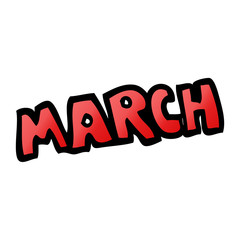 cartoon doodle month of march