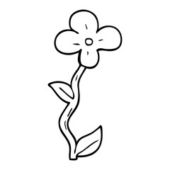 line drawing cartoon flower pot