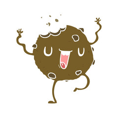 flat color style cartoon dancing cookie