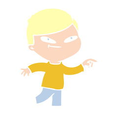 flat color style cartoon pointing man
