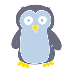 flat color illustration of a cartoon penguin