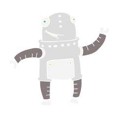 flat color illustration of a cartoon robot