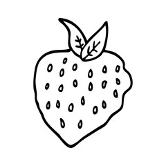 line drawing cartoon strawberry