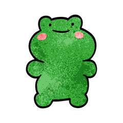 funny cartoon doodle frog