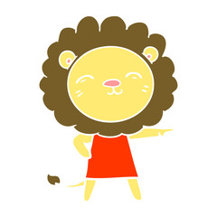flat color style cartoon lion